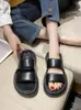 Slippers Shoes Women Summer Shale Female Beach Platform Pantofle Slides Med Flat Sabot 2023 PU Rome Scandals Wome