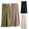 Skirts Women Satin Skirt Elegant High Waist Maxi For A-line Slim Fit Formal Party Prom With Soft Breathable
