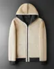冬のラムズウールジッパーフーディーは暖かいジャケットを厚くします長袖スウェットシャツカジュアルスポーツフリースブラックコートフード付き男性コート231229