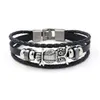 Charme Pulseiras Atualização Coruja Antiga Sier Pulseira Weave Mtilayer Wrap Couro Bangle Cuff Pulseira Para Mulheres Homens Moda Jóias Bla Dhcso