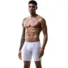 Calzoncillos Ropa interior para hombre Alargado Alta elasticidad Cintura baja Sólido Hielo Seda Boxers Shorts Pantalones cómodos