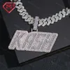 Hip Hop Namensbuchstabe Sterling Silber Iced Out Custom Moissanit Anhänger