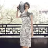 Vêtements ethniques Daily Cheongsam style chinois 2023 été à manches courtes double couche de soie mi-longue améliorée robe qipao pour les femmes