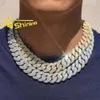 Men 5a Cz Diamond Brass Hip Hop Jewelry Necklace 18k Gold Plated Iced Out Cuban Link Chain