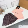Clothing Sets Boys Clothes Designer Kids Classic Brand Baby Girls Suits Fashion Letter Skirt Dress Suit Childrens 2 Colors High Qualit Dhyjr