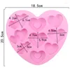 Bakformar 9 på varandra följande 3 slags kärlek vitrosa diy tårta mögel handgjorda chokladmatkvalitet silikonformar