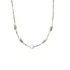 Изящное жемчужное ожерелье нерегулярной формы из стерлингового серебра 925 пробы, белое золото, минималистское простое ожерелье-цепочка из пресноводного жемчуга 231229