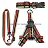 Fashion Og Collars And Leashes Set Designer Harness Leash Seat Belts Classic Letters Pet Collar For Small Medium Large Dogs French Dhvkc