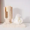 Candle Holders Customized Wholesale Natural Beige Travertine Stone Holder For Large Home Soft Furnishing Ornaments