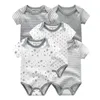 Rompers Fetchmous 5pcs/lot Boys Girls Cartoon Jumpsuit Baby Bodysuits Cute Cotton 0-12 Months Clothing