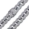 Kettingen 18mm Grote Zware Volledige CZ Steen Verharde Bling Out Ronde Cubaanse Curb Miami Link Chain Kettingen voor Mannen Hip Hop Rapper Sieraden