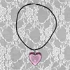 Ожерелья с подвесками в минималистском стиле Y2k, ожерелье с сердечками для женщин, модные подвески в стиле гранж в стиле хип-хоп с розовыми сердечками для девочек, подарок, ювелирные изделия