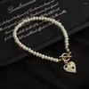 Bracelets de charme Pendentif d'amour français Perle d'eau douce naturelle Femme Simple Lumière Luxe Bijoux de mode