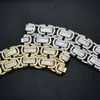 Jn45 personalizado Miami Eslabón cubano completo Baguette diamante Bling Hip Hop joyería 14k collar de cadena de oro Vvs Moissanite cadena de eslabones cubanos