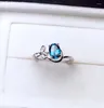 Küme halkaları temiz mavi topaz değerli taş yüzüğü 925 gümüş ince mücevher doğal mücevher iyi okyanus rengi kız doğum günü yıldönümü hediyesi