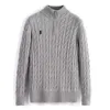 Bluzie z kapturem SWEATER Designer Polo koszulki Half Zipper Bluzy Business Sweters Long Rleeve High Collar Twist Jumper Hurtru