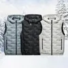 Gilets pour hommes Chaud Confortable Hommes Gilet À Capuche Sans Manches Gilet D'hiver Manteau Avec Poches Fermeture À Glissière Placard Casual Multicolore Pour L'automne