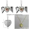 Colliers pendentifs Sublimation collier blanc transfert de chaleur romantique aile d'ange coeur voiture pendentifs saint valentin cadeau livraison directe J Dhyan