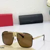 Vintage-Designer-Sonnenbrille für Damen und Herren, High-End-Unisex-Carti-Sonnenbrillengestell, braune Gläser, abnehmbares Design, luxuriöse Shade-Brille, 65 m