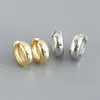 Anti-Allergic 925 Silver Earrings Yellow Gold Plated Shiny Smooth Wide Earrings Hoops for Men Women Nice Jewelry Gift284v