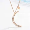 choucong Moon Star Pendants 5A Zircon Cz Real 925 Sterling silver Wedding Pendant with Necklace for women Bridal jewelry229n