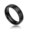 2 pièces 6mm 8mm anneaux ensembles 100% pur titane noir Couple bandes de mariage amoureux de fiançailles bijoux Alliance Bague Homme241x