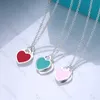 Zztc hanger kettingen designer ketting wit koper dubbel hart - luxe diamanten mode-sieraden cadeau voor meisjes hartvormig wordt geleverd met doos.