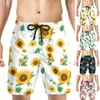 Herenshorts Hawaii heren bohemien stijl vakantiezwempak voor mannelijk board 3d bloemenbladprint korte broek Ropa Beach