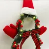 Flores decorativas decorações de natal grinalda com luzes boneco de neve rattan anel árvore decoração pingente porta casa pendurado