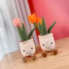 Creative Home Decoration Simulation Plant Tulip Succulent Doll Plush Toy Flower Pot Decoration Doll 5 Colors