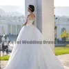 Party Dresses Sexy Elegant Lace Wedding Round Neck Long Sleeves Beautiful Bridal Female Floor-length Gown