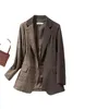 Autumn Plaid splice Blazers Coats for Women Elegant Stylish Clothing Women's Business Suit Vintage Ladies Jackets Fashion 231229