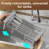 Kitchen Storage Retractable Drain Basket For Sink Washing Fruits And Vegetables Multifunctional Rack