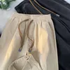 Pantaloni da uomo Pantaloni alla moda Albicocca Versione coreana Casual Velluto a coste Vita alta Gamba larga Vintage Pantaloni dritti con piedini da donna