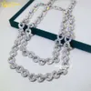 Nieuwe collectie diamanten halsketting 925 zilveren Infinity Link Design 13 mm Moissanite Cubaanse schakelketting
