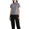 T-shirt da donna ALSEY Miyake T-shirt a pieghe per le donne Tinta unita Moda strass Fatti a mano che tocca il fondo Top Abbigliamento femminile