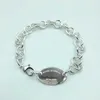 T S925 Sterling Silver Oval Pendant Exclusive Armband Original Högkvalitativa smycken Lovers Wedding Valentine Gift206o