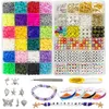 7200 PCS Clay Beads Kit för DIY -smycken som gör bokstäver leende heishi pärla skivuppsättning halsband armband örhängen hantverk makekit 231229