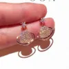 très mignon scintillant nouveau ins designer de luxe diamant strass zircon étoile univers stud dangle lustre boucles d'oreilles de mode pour w173c