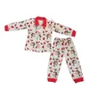 Winter boutique pyjama Jongens meisjes kinderen kerstkostuum met lange mouwen Broer/zus sets babykleding 231229
