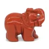 Pendentif Colliers 1.5 "Statue d'éléphant de pierre précieuse naturelle guérissant Reiki cristal figurine animale sculptée à la main pierre quartz artisanat décoration de la maison