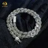 Hip Hop 6mm 925 Sterling Silver Necklace with Moissanite Clasp Iced Out Rope Chains for Men Women