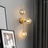 Wall Lamps Nordic Luxury Glass Lampshade Modern Living Room Background Art Deco Lamp Bedroom Bedside Lights Luster LED