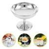 Juegos de vajilla Taza de ensalada de acero inoxidable Tazón de helado Postre Merienda de frutas (tipo D) 1 piezas Tazas Tazones de pudín Metal grande