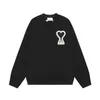 French Love Embroidered Men's and Women's Same Style Sweater Spring Autumn Loose Relaxed Sports Round Neck Couple Top