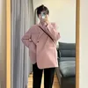 Costumes pour femmes sur manteaux pour femmes veste solide robe rose vêtements d'extérieur amples vêtements longs Style coréen en offre avec Blazer femme