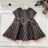 Girls Dresses 23Ss Designer Girl Bowknot Dressshirt Brand Kids For Big Fashion Dress Short Sleeve Cotton Casual Pleated Skirt Drop Del Dhxjl