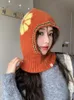 Versione coreana Ins Cappello di lana lavorato a maglia Cappello passamontagna invernale Cappello versatile Sciarpa Protezione per le orecchie integrata Copricapo Cappello bomber 231229