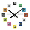 Horloges en gros 60cm Horloge murale en métal bricolage cadre photo horloge salon décoration quartz mécanisme horloge