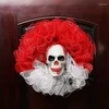 Couronnes de fleurs décoratives pour Halloween, masques de Clown, tentures de porte, Festival fantôme, accessoires de décoration murale pour fête